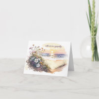 Watercolor Ocean Beach for Sympathy