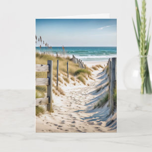Carte Watercolor Ocean Beach Pour La Sympathie