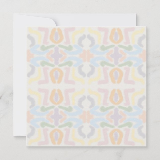 Carte Watercolor Pastel Brushstrokes On Cloud White (Devant)