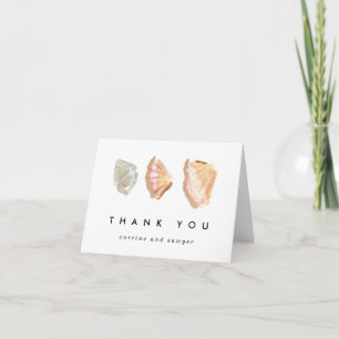 Carte Watercolor Seashells Thank You Greeting Card