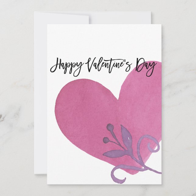 Carte Watercolor Valentine's Day personnalisée (Devant)