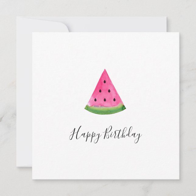Carte Watercolor Watermelon Wedge (Devant)