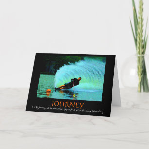Carte Waterskiing motivational card (colorful)