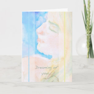 Carte Watery Watercolor Femme Romantique 2 Salutation