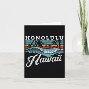 Carte Waves Beach Honolulu Hawaiian Summer Surfing Retro