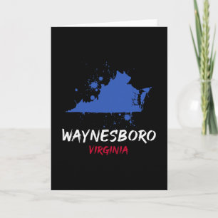 Carte Waynesboro Virginie Va Tache de peinture Souvenir