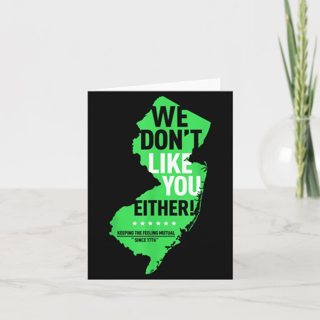 Carte We Don't Like You Either New Jersey New York Rival (Devant)