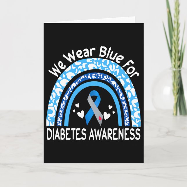 Carte We Wear Blue For Diabetes Awareness Rainbow Leopar (Devant)