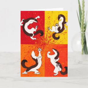 Carte "Weasel War Dance" Greeting Card