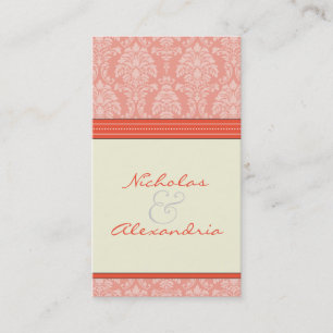 Carte Web Mariage damassé Charming (corail/ivoire)
