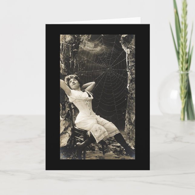 Carte Web vintage Woman Spider (Devant)