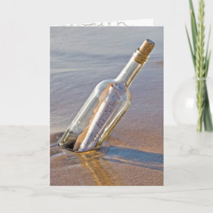 Carte wedding anniversary message in a bottle