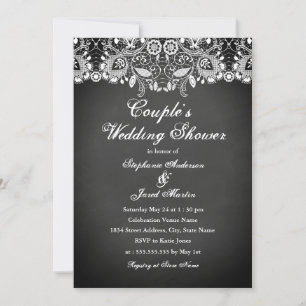 Carte Wedding shower Couples en dentelle de tablea