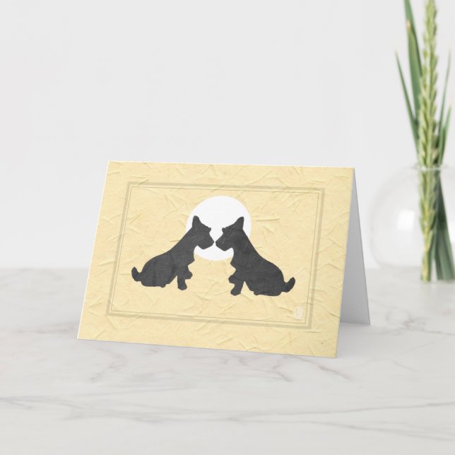 Carte Wee Scottie Puppy Love Valentine's Day on Yellow (Devant)