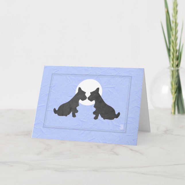 Carte Wee Scottie Puppy Love Valentine's Day Periwinkle (Devant)