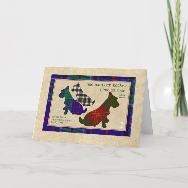 Carte Wee Scottie Robert Burns Anniversaire 3 (Devant)