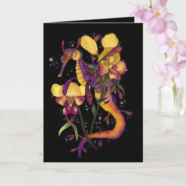 Carte Weedy Seadragon avec Merci d'orchidées (Orchidée)