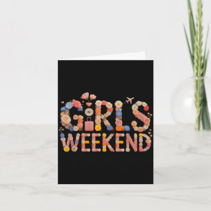 Carte Week-end de filles mignonnes meilleures amies vaca