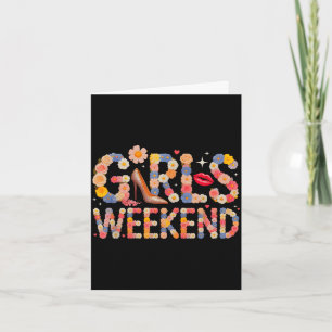 Carte Week-end entre filles mignonnes voyage en voiture