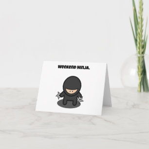 Carte Weekend Ninja Drôle mignon Japon Dessin