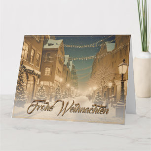 Carte Weihnachtlich verschneite Straßen einer Innenstadt