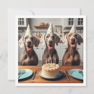 Carte Weimaraner, anniversaire Weimaraner