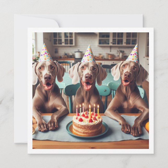 Carte Weimaraner, anniversaire Weimaraner (Devant)