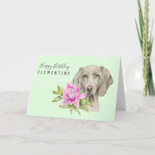 Carte Weimaraner Chien Aquarelle Anniversaire