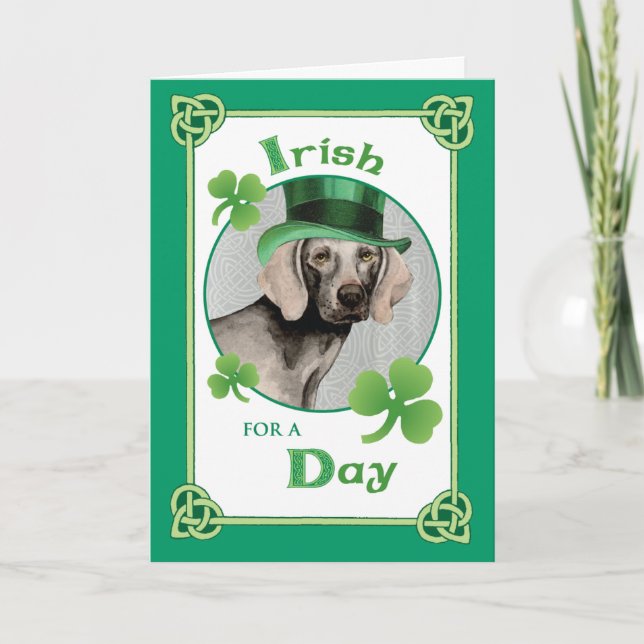 Carte Weimaraner de la Saint Patrick (Devant)