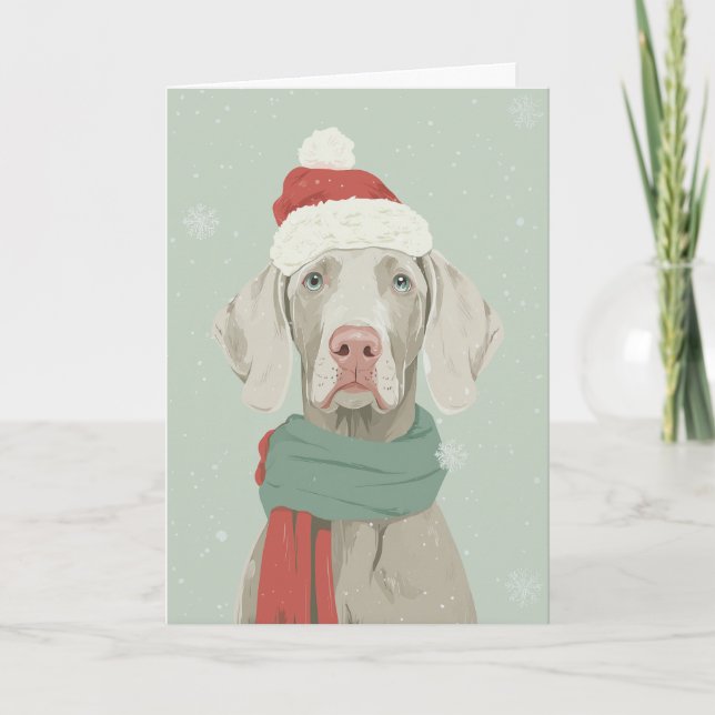 Carte Weimaraner Holiday Greeting (Devant)