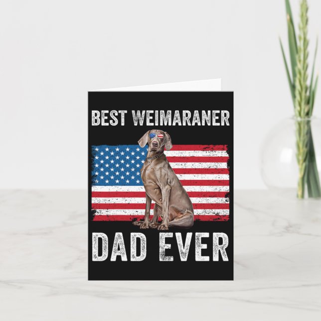 Carte Weimaraner Papa Américain Drapeau Propriétaire Amo (Devant)