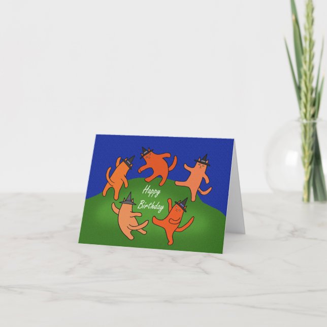 Carte Weird Cats Dancing Matisse Art Lover Anniversaire (Devant)