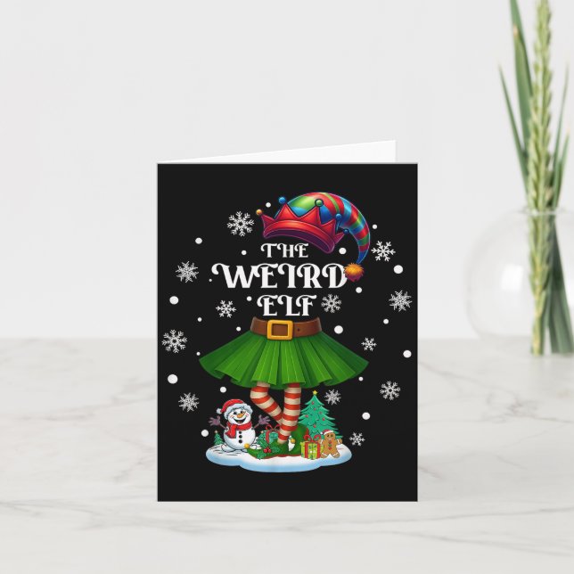 Carte Weird Elf Squad Xmas Women Girls Mom Christmas Fam (Devant)