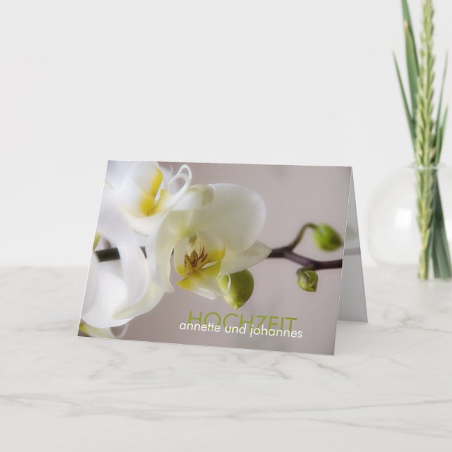 Carte Weiße Orchidee ・ Hochzeits-Einladung (Devant)