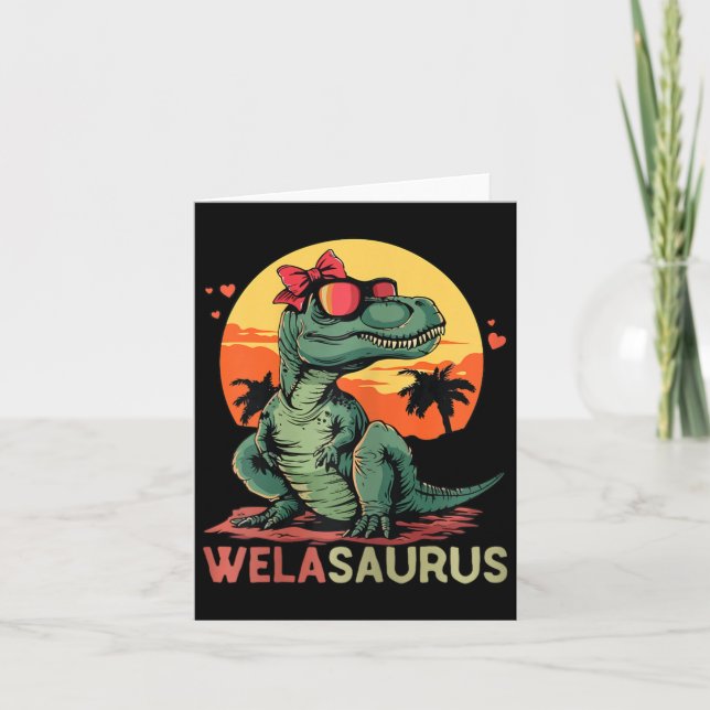 Carte Welasaurus Dino Dinosaure Wela-saurus T-rex Mère' (Devant)