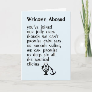 Carte Welcome Aboard - un poème amusant pour votre nouve