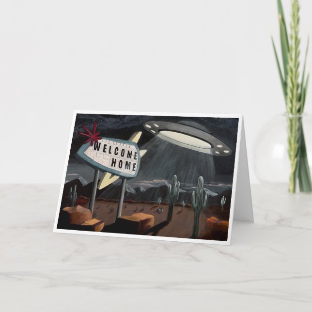 Carte Welcome Home! A retro inspired greeting card.  (Devant)
