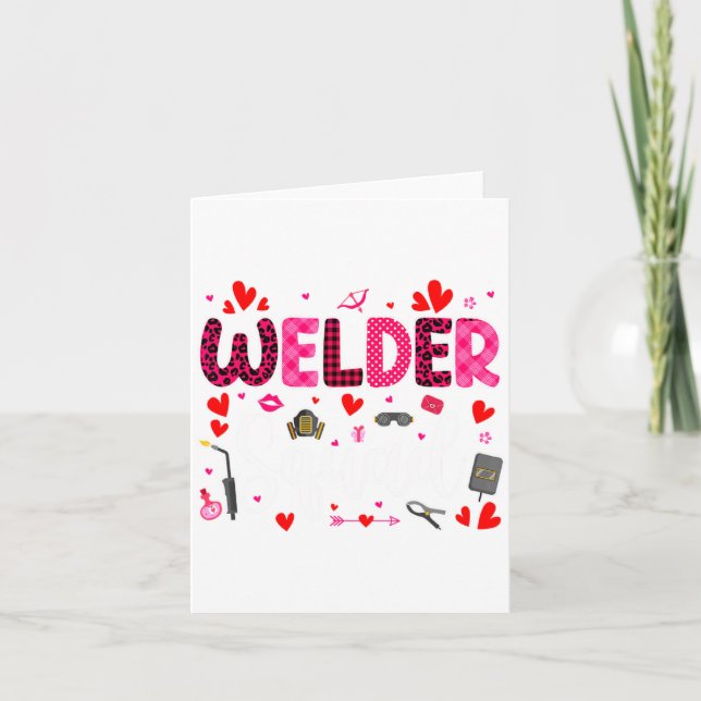 Carte Welder Squad Cute Tools Hearts Costume Valentines  (Devant)