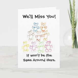 Carte "We'll Miss You" ou "Happy Graduation"