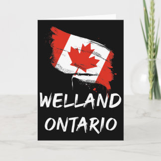 Carte Welland Ontario Canada Drapeau éclaboussé Voyage V