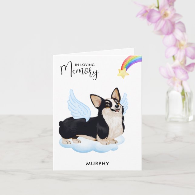 Carte Welsh Corgi Angel Chien Memorial Animaux de compag (Orchidée)