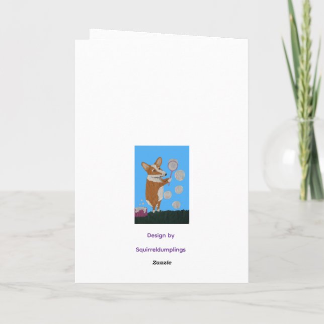 Carte Welsh Corgi et Papillons Joyeuses Pâques (Dos)