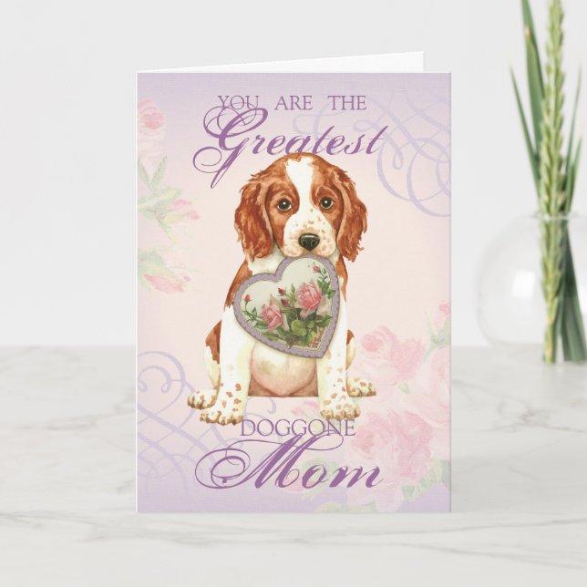 Carte Welsh Springer Spaniel Heart Maman (Devant)