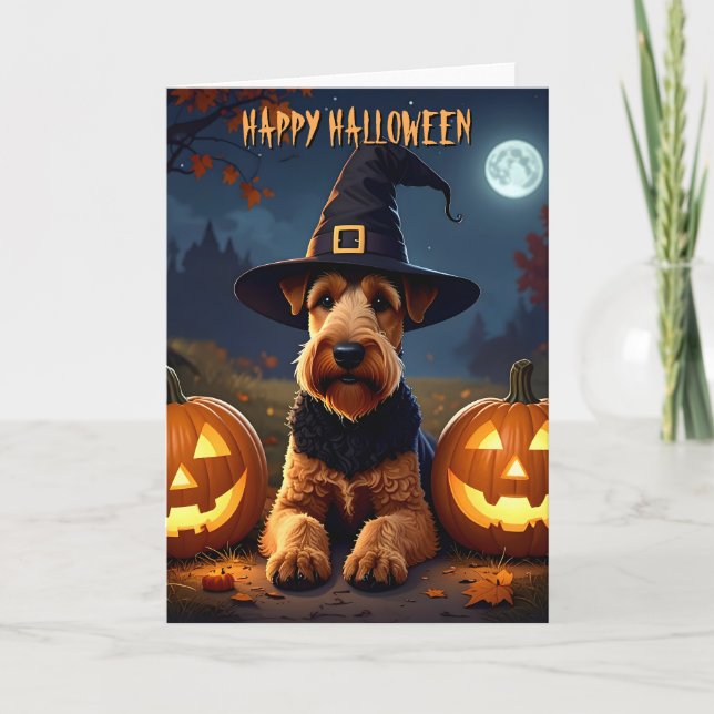 Carte Welsh Terrier Halloween (Devant)