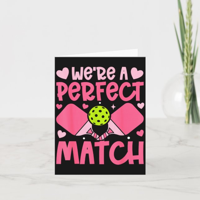 Carte We're A Match Ckleball Couple Paddle Hearts Valent (Devant)