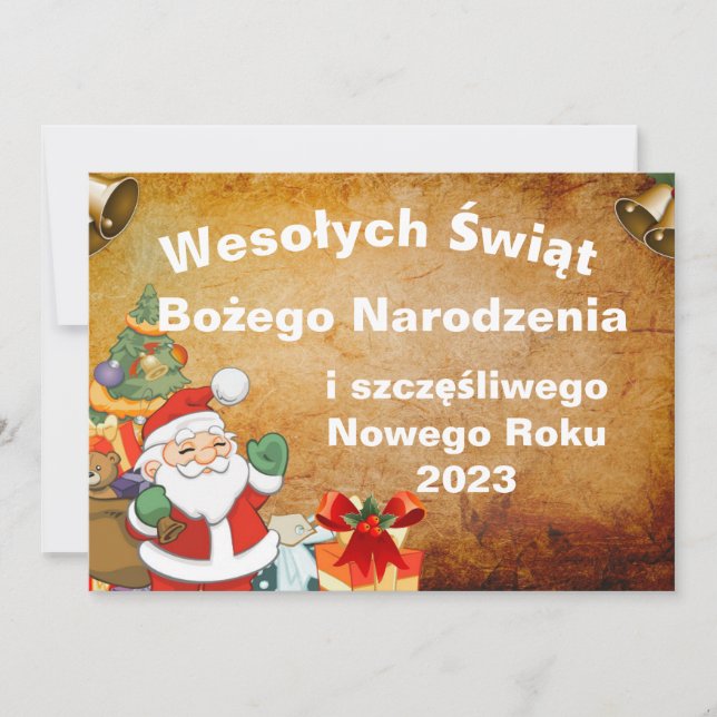 Carte Wesołych świąt Bożego Narodzenia en polonais (Devant)