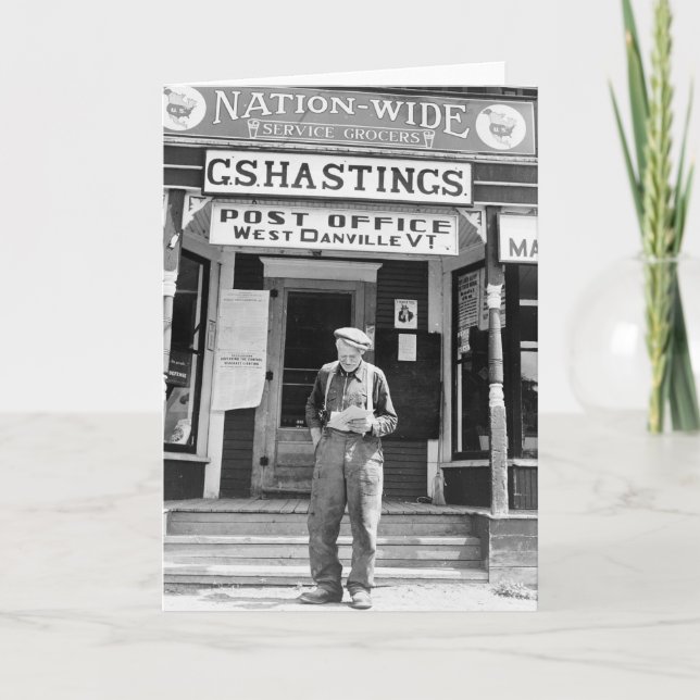 Carte West Danville, VT, Poste, années 1940 (Devant)