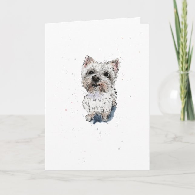 Carte West Highland Terrier Westie mignon Anniversaire C (Devant)