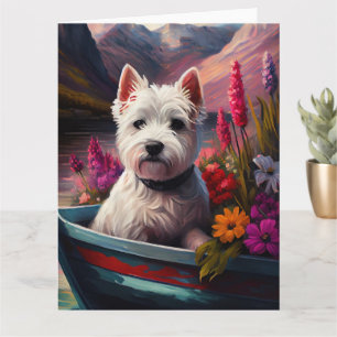 Carte West Highland White Terrier en bateau