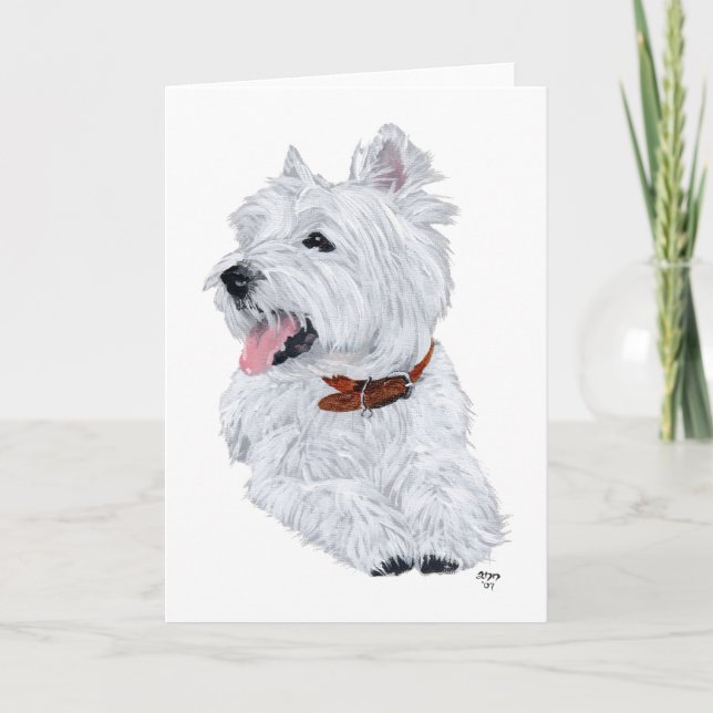 Carte West Highland White Terrier joyeux (Devant)